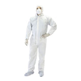 White Protective 60 GSM Nonwoven (Level 3) Isolation Coverall with Hood