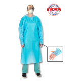 Blue LDPE 2 mil (Level 3) Isolation Gown Disposable / 10-Pack